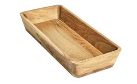 Better Homes & Gardens- Acacia Wood Oval Serving Bowl, Natural Finish Brown