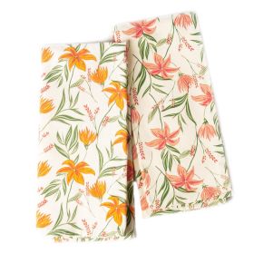 100% Cotton Kitchen Towels Set of 2 pcs 18x28 inch Ornamental Printed Dish Towels Hand Towels Boho Tea Towels Multifunctional Stylish Absorbent Q